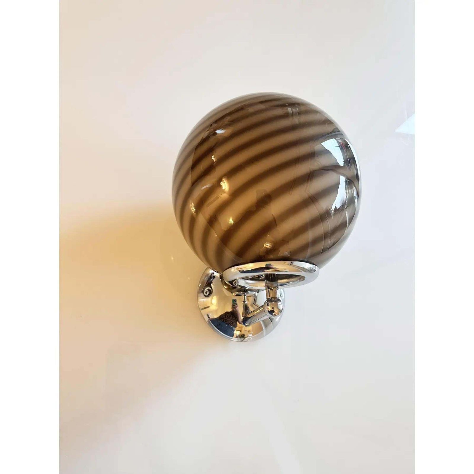 Contemporary Beige And Brown “Rods” Murano Glass Wall Sconces Simoeng   Lot Of 4. photo Lighting