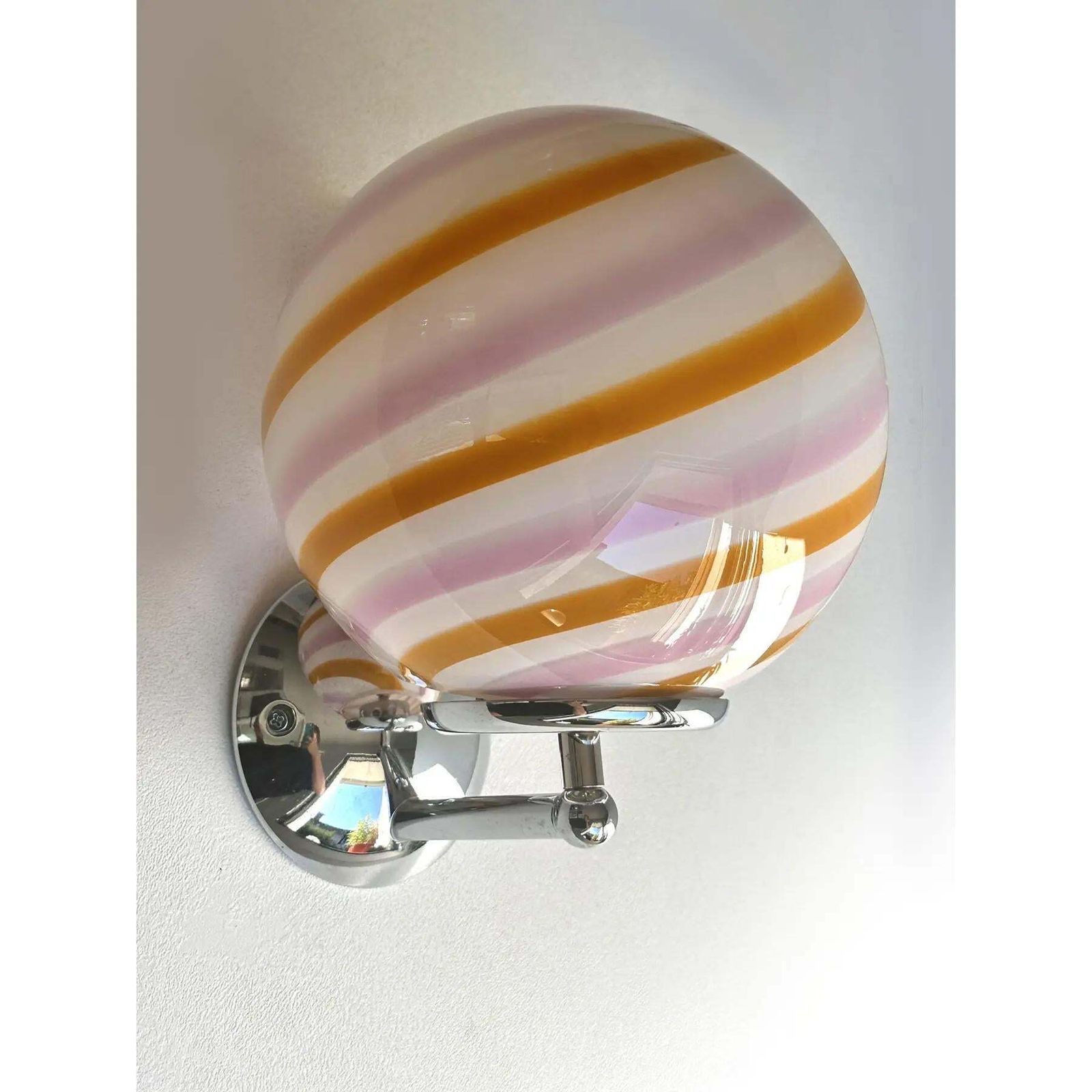 Contemporary Amber And Pink “Rods” Murano Glass Wall Sconces   Lot Of 4. photo 4442.0