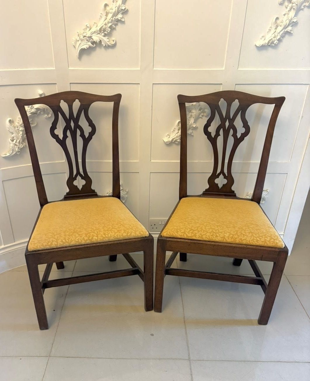 Antique 19th Century Mahogany Side Chairs Pair English