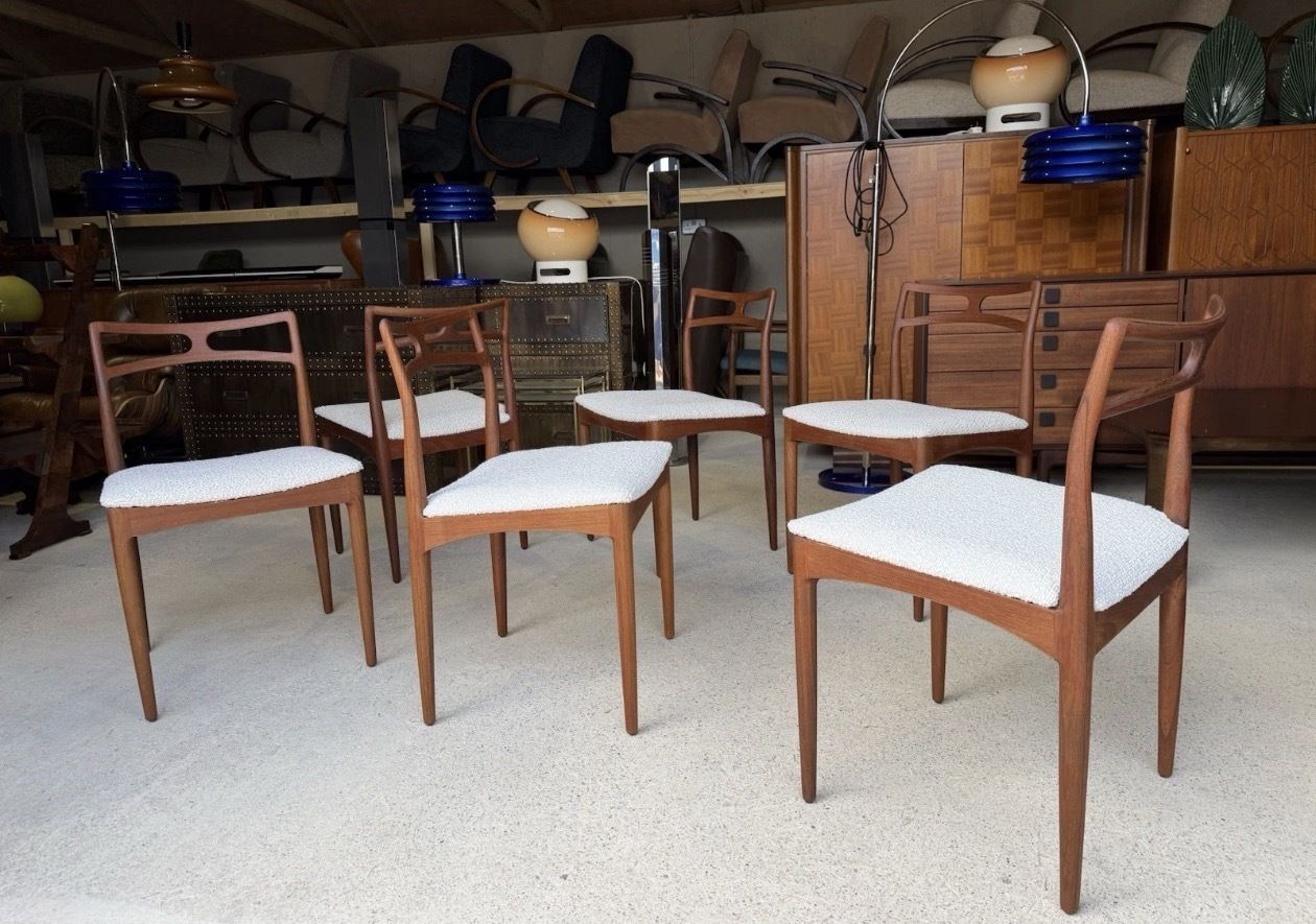 Set Of 6 Danish Teak Bow “Model 94" Johannes Andersen Dining Chairs Mid Century photo 2985.0