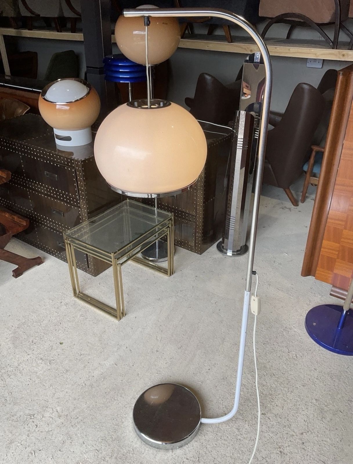 Mid Century Vintage Danish Style Floor Lamp 1970s photo for sale
