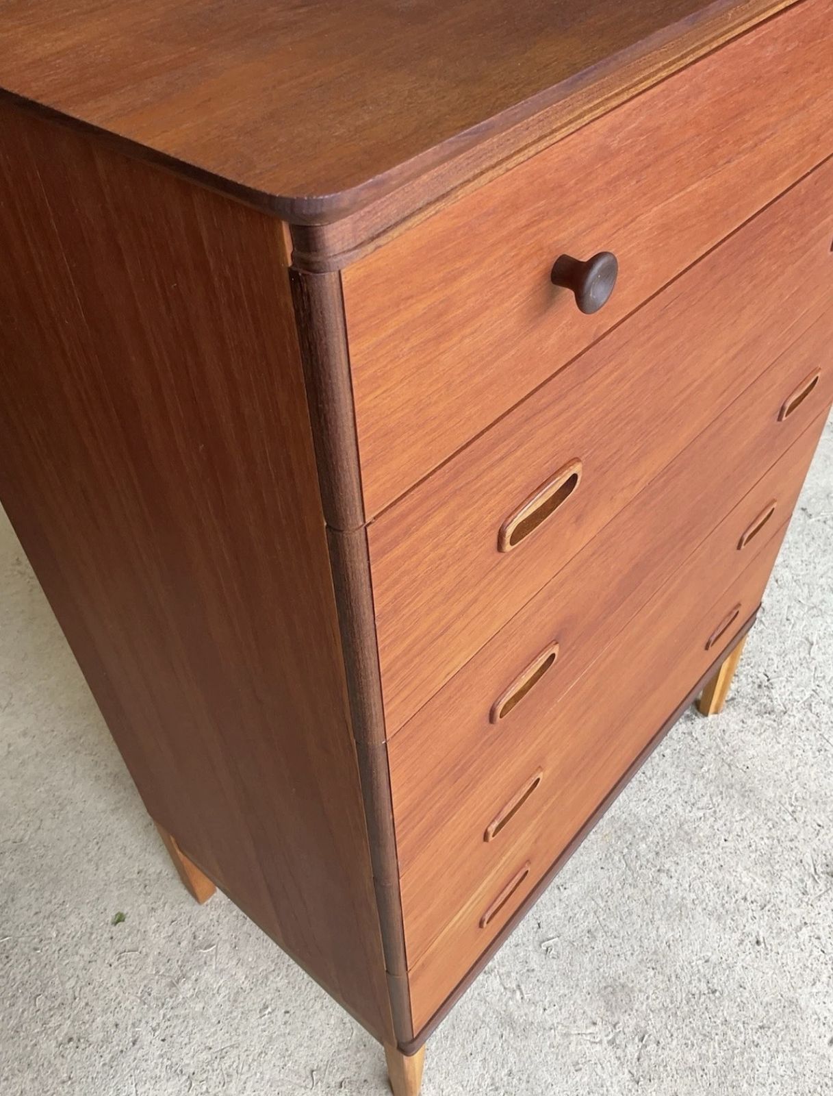Mid Century Danish Style Teak Chest Of Drawers / Tallboy Dresser 1970s photo buy