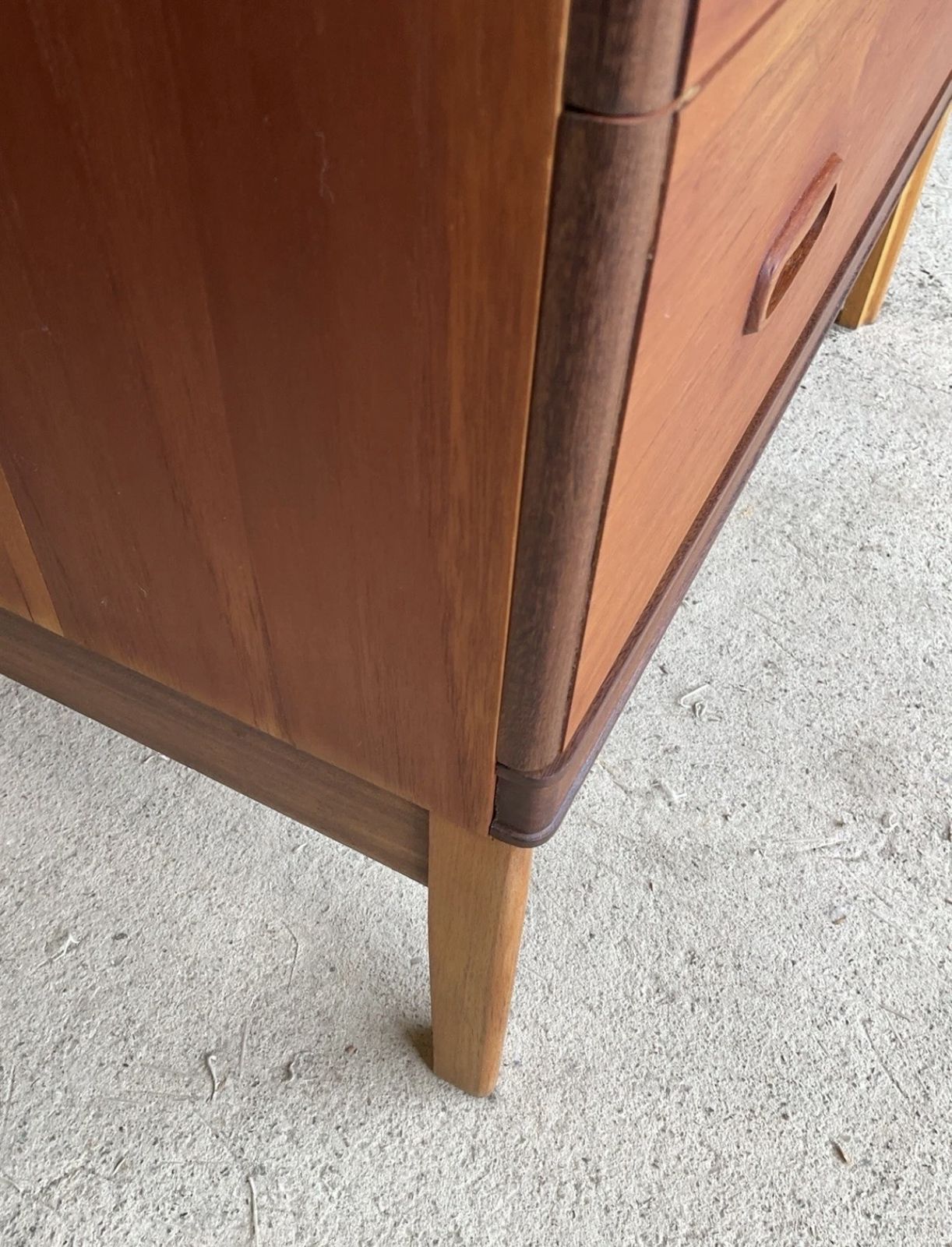 555.0 Mid Century Danish Style Teak Chest Of Drawers / Tallboy Dresser 1970s photo