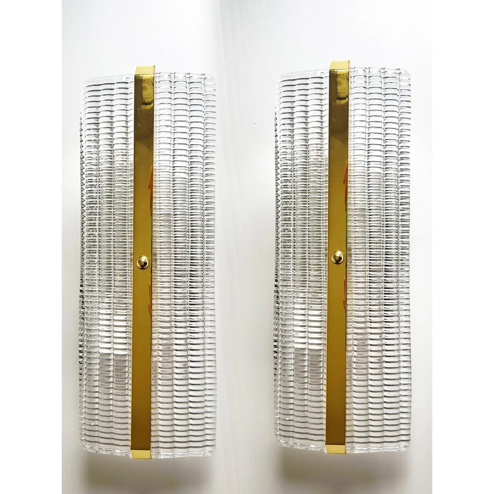 Contemporary Luxury Murano Glass Wall Sconces With Gold Finish — Set Of Four. photo vinterior