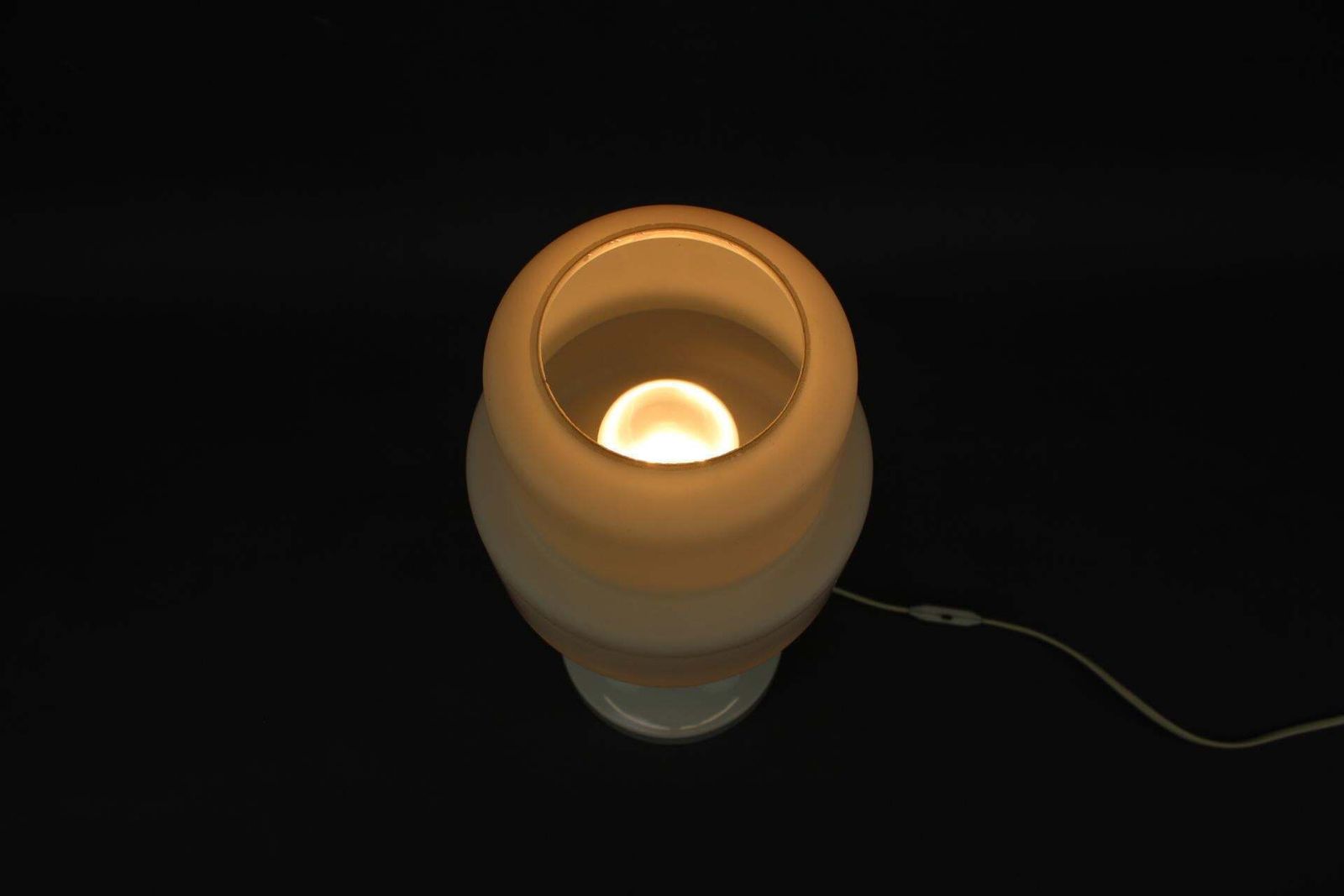 Verlichting Tafellamp Drukov Brno, opaalwit glas en messing, Tsjecho-Slowakije, jaren 1970 photo