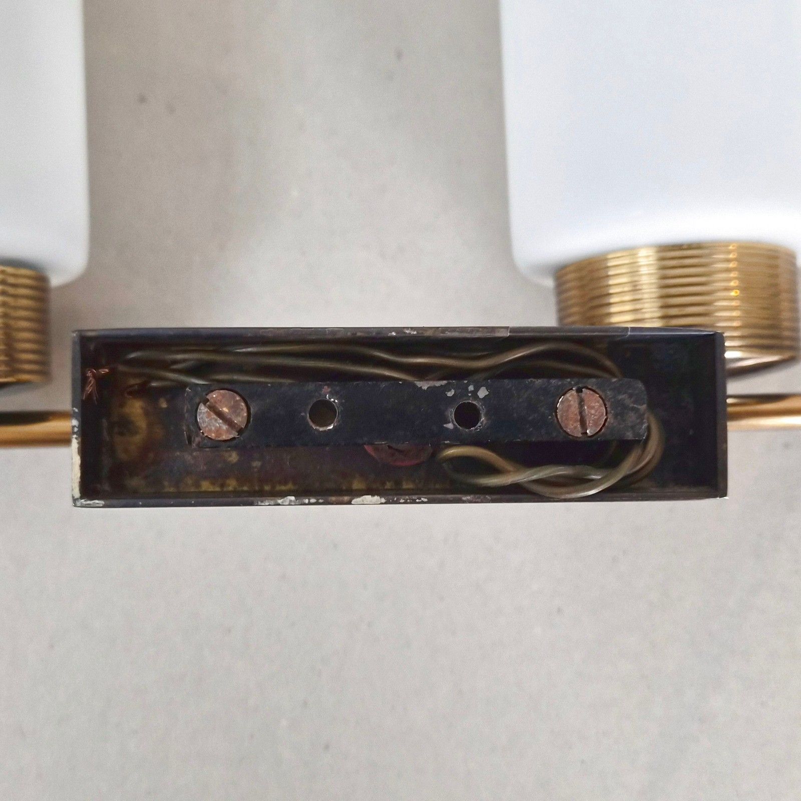 Vintage 1950s House Arlus Brass Metal & Glass Sconce 50s Rockabilly 1950s photo vinterior