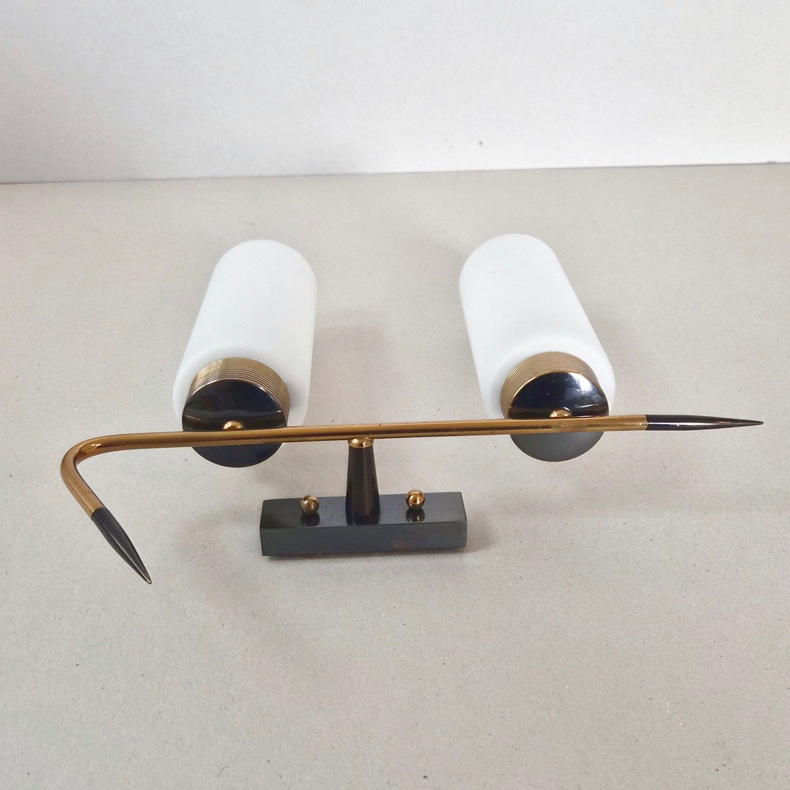 photo furniture Vintage 1950s House Arlus Brass Metal & Glass Sconce 50s Rockabilly 1950s