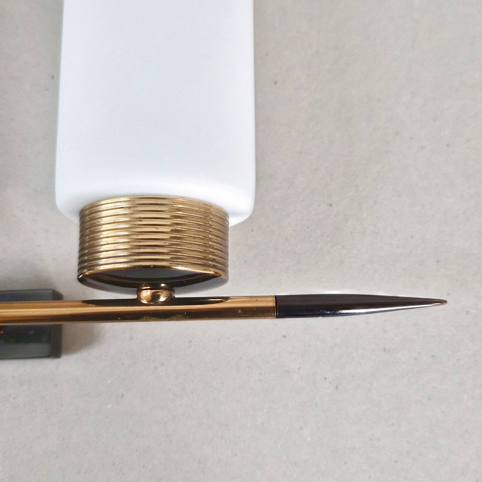 photo for sale Vintage 1950s House Arlus Brass Metal & Glass Sconce 50s Rockabilly 1950s