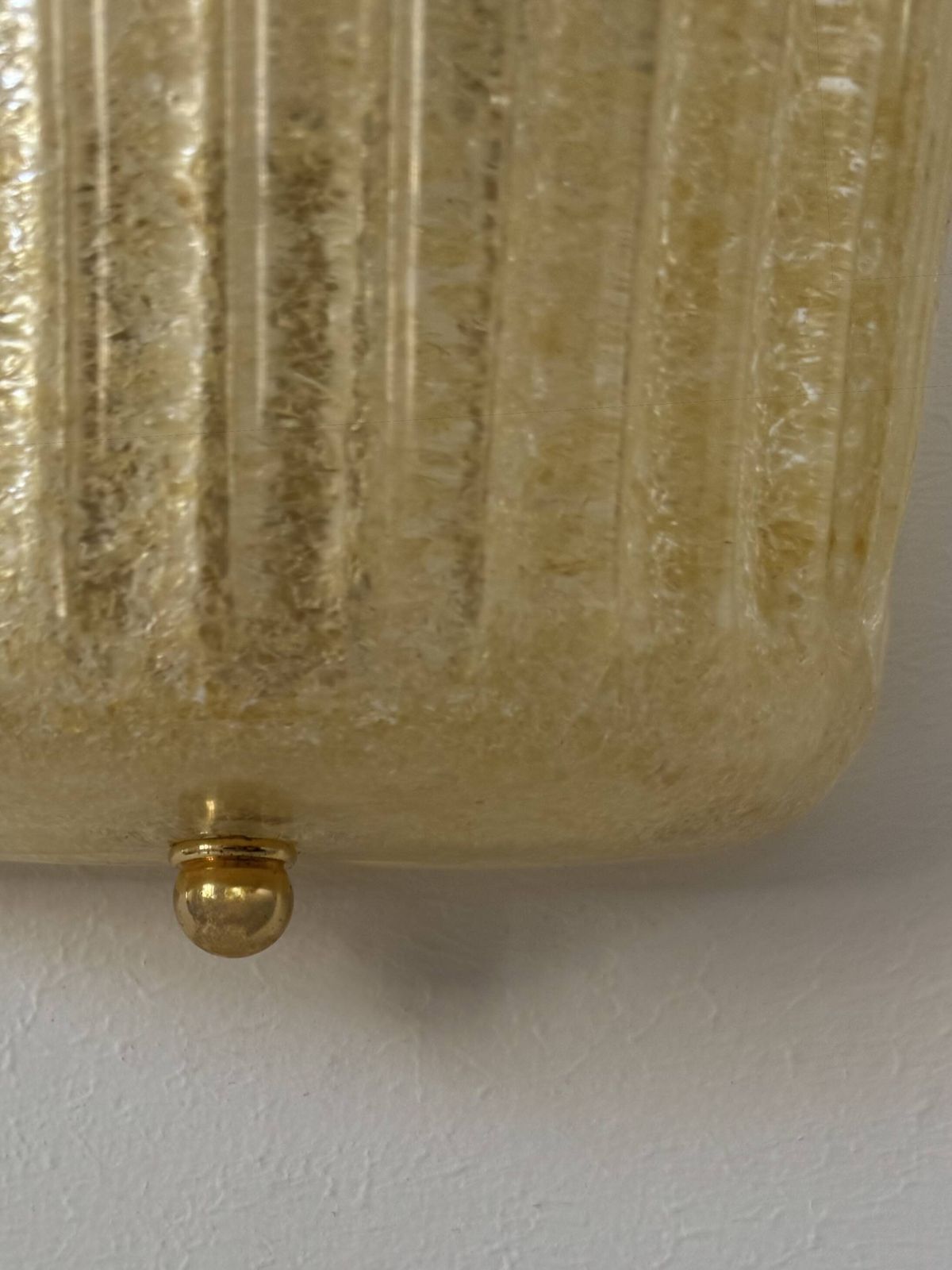 Pair Of Vintage Wall Sconces In Pressed Molded Murano Glass, Italy, 1980 photo Lighting