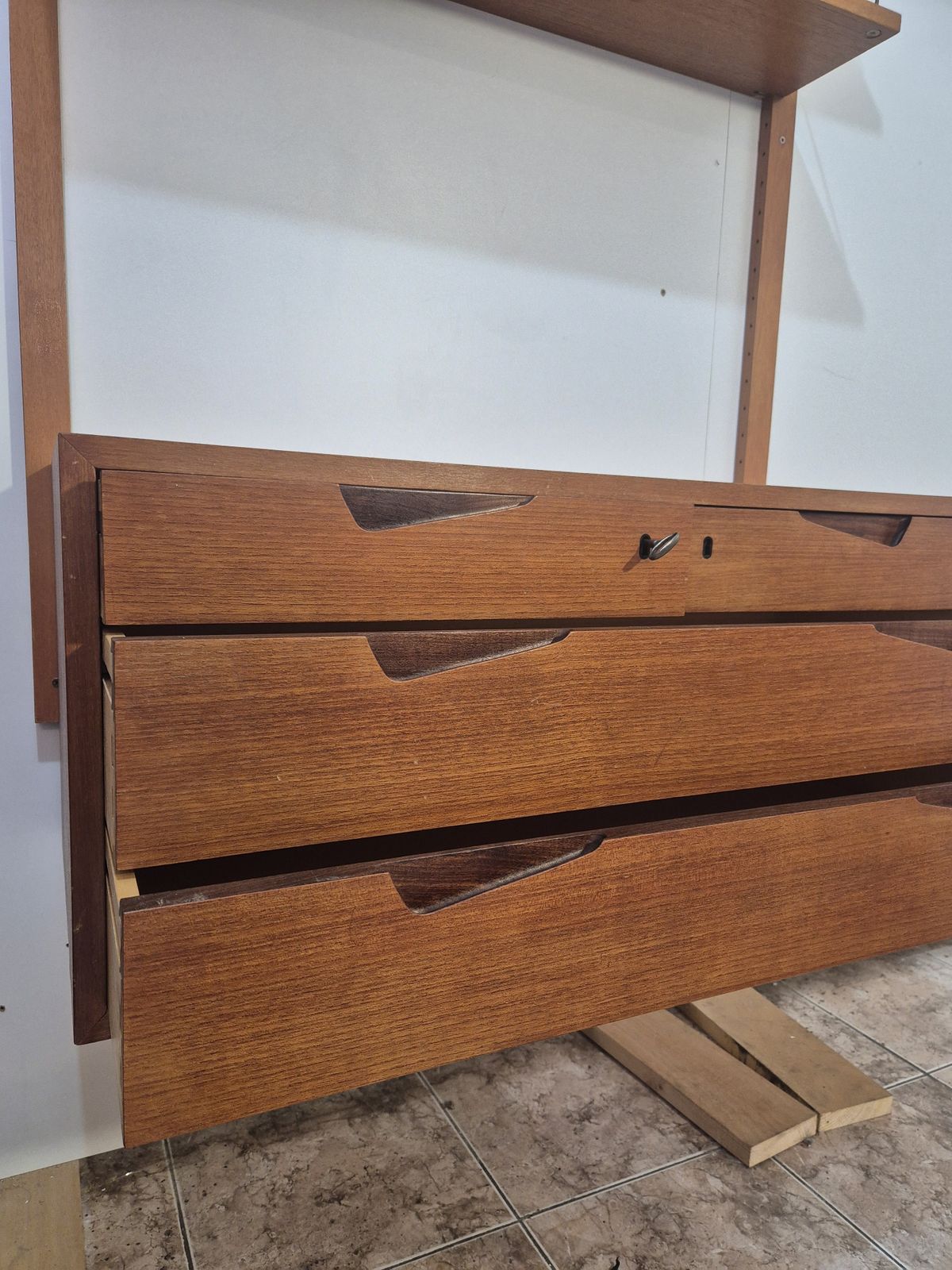 Wall Unit In Teak By Kjell Riise, Scandinavian Mid Century 1960s Wall Unit In Teak By Kjell Riise, Scandinavian Mid Century  1960s photo Furniture
