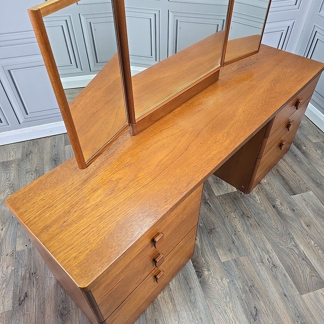 Stag Cantata Dressing Table Mid Century Teak Vanity Desk Mirror Retro Vintage photo Furniture