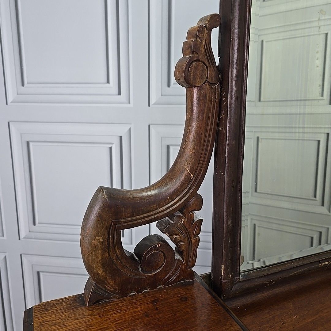 Antique Duchess Dressing Table Mahogany Vanity Mirror Victorian Vintage Bedroom photo vintage