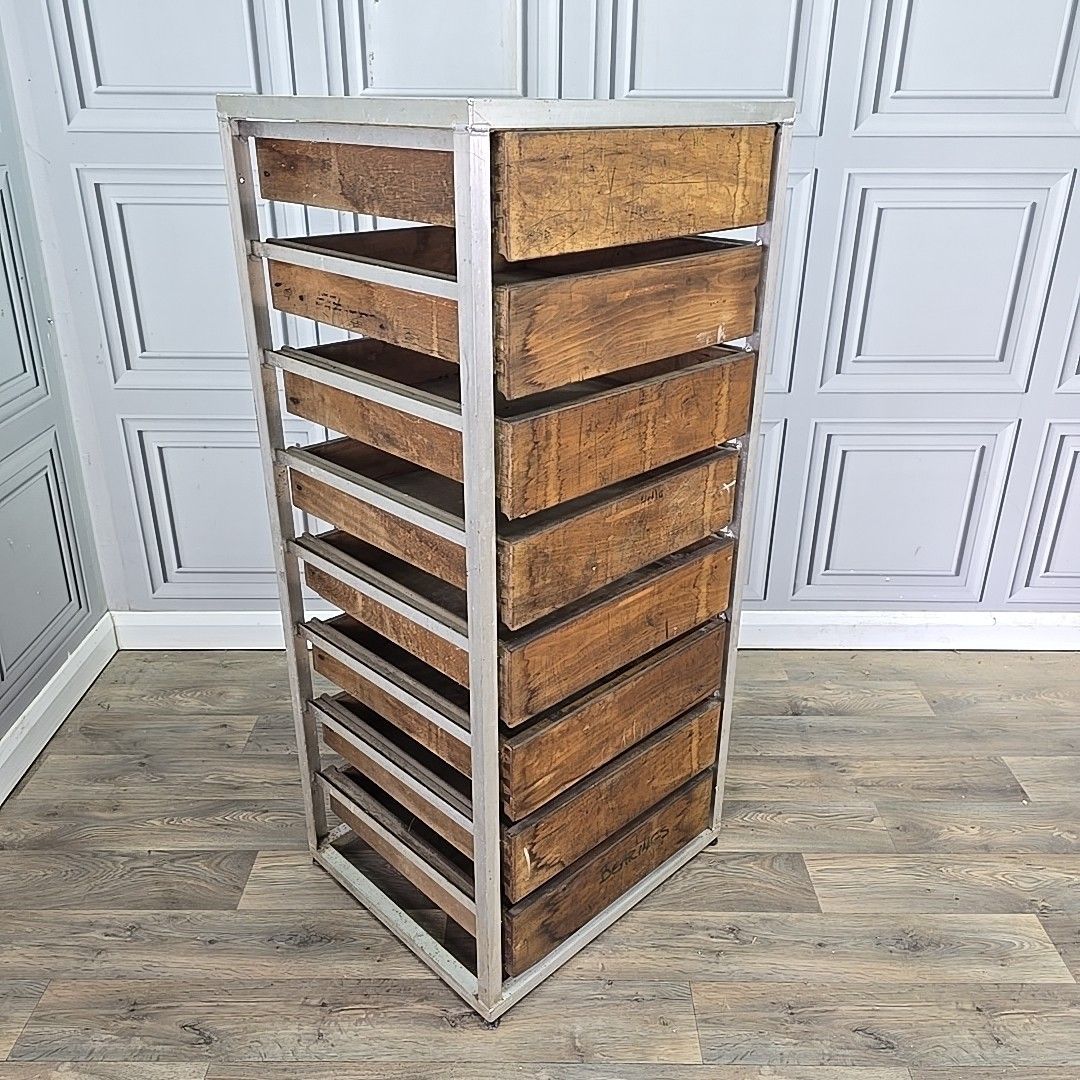 Vintage Industrial Workshop Drawers Reclaimed Wooden Parts Filing Cabinet Retro photo furniture