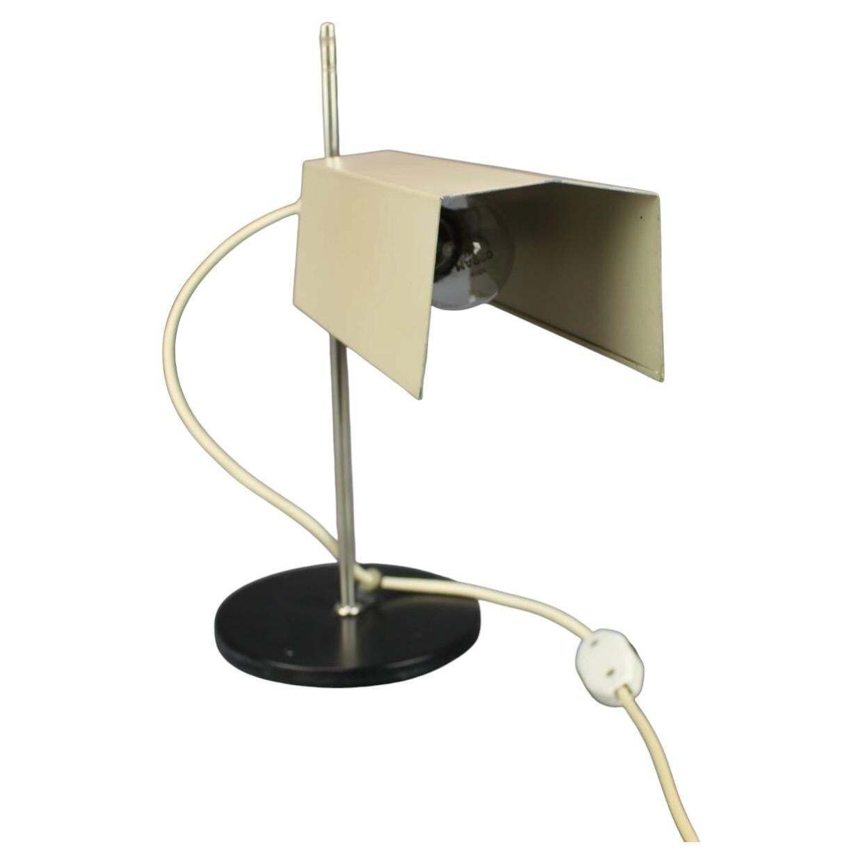 Minimalistische Duitse chromen tafellamp, Bauhaus-stijl, jaren 1970