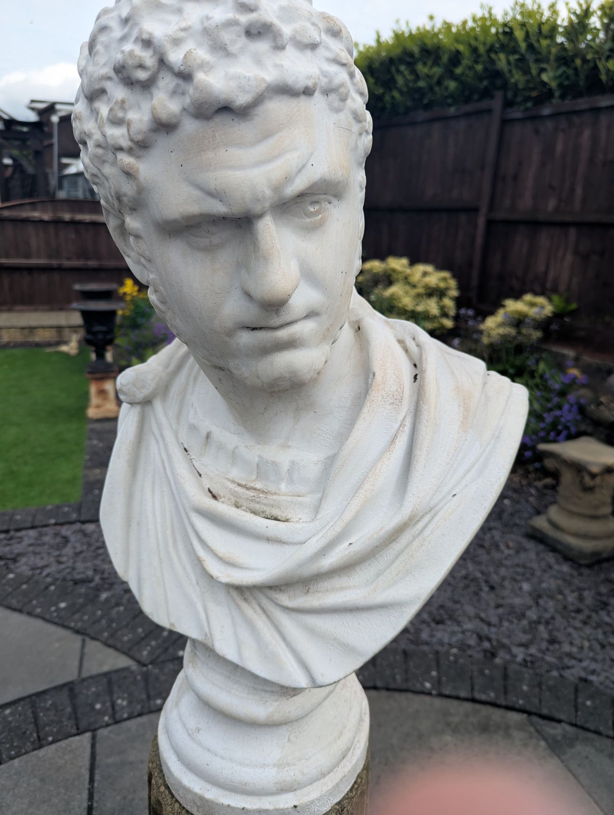 photo furniture Superb Vintage Caracella Roman Emperor Marble Di Latte Bust  Delivery Available 0128.