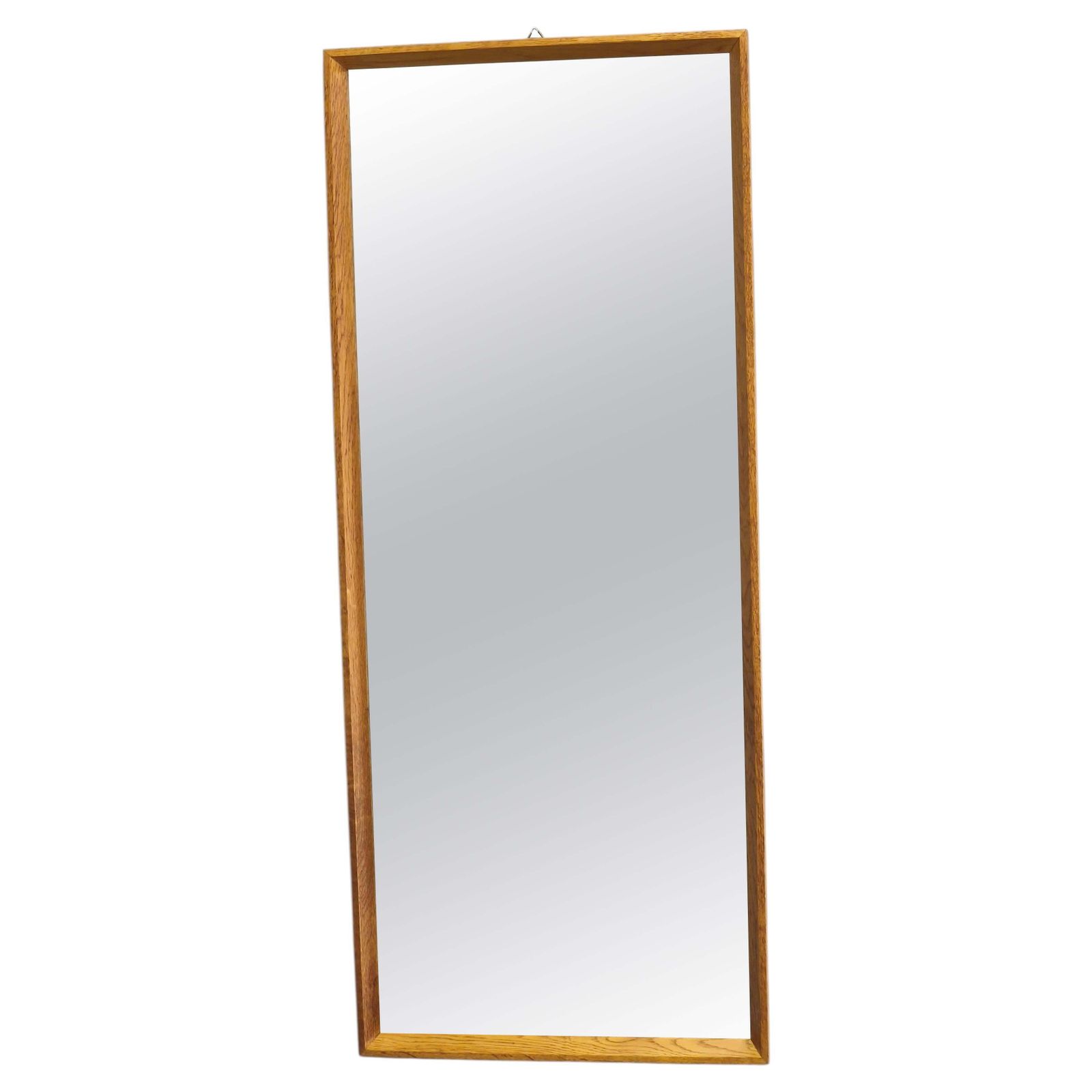 Deense minimalistische wandspiegel met massief eikenhouten lijst, jaren 1960