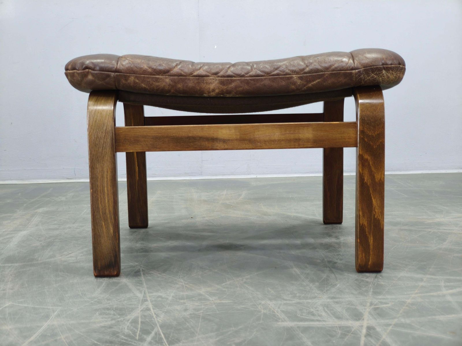 Leather Ottoman By Ingmar Relling For Westnofa, Norway, 1960s photo buy