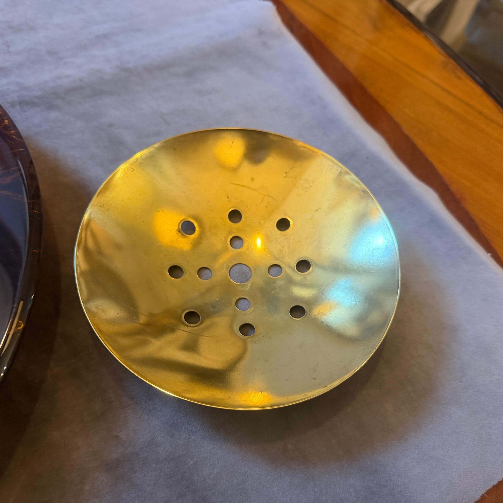 1970s Dior Home Style Mid Century Modern Faux Tortoiseshell Lucite Centerpiece photo vintage