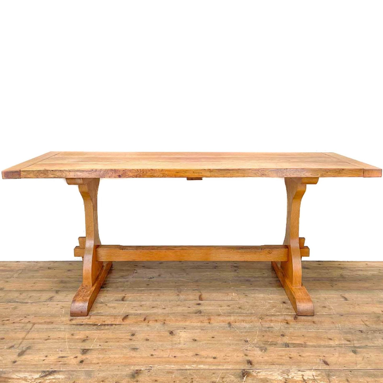 Early 20th Century Pale Oak Dining Table | Antique Furniture | Antique Kitchen Table | Antique Oak Table (M 2604)
