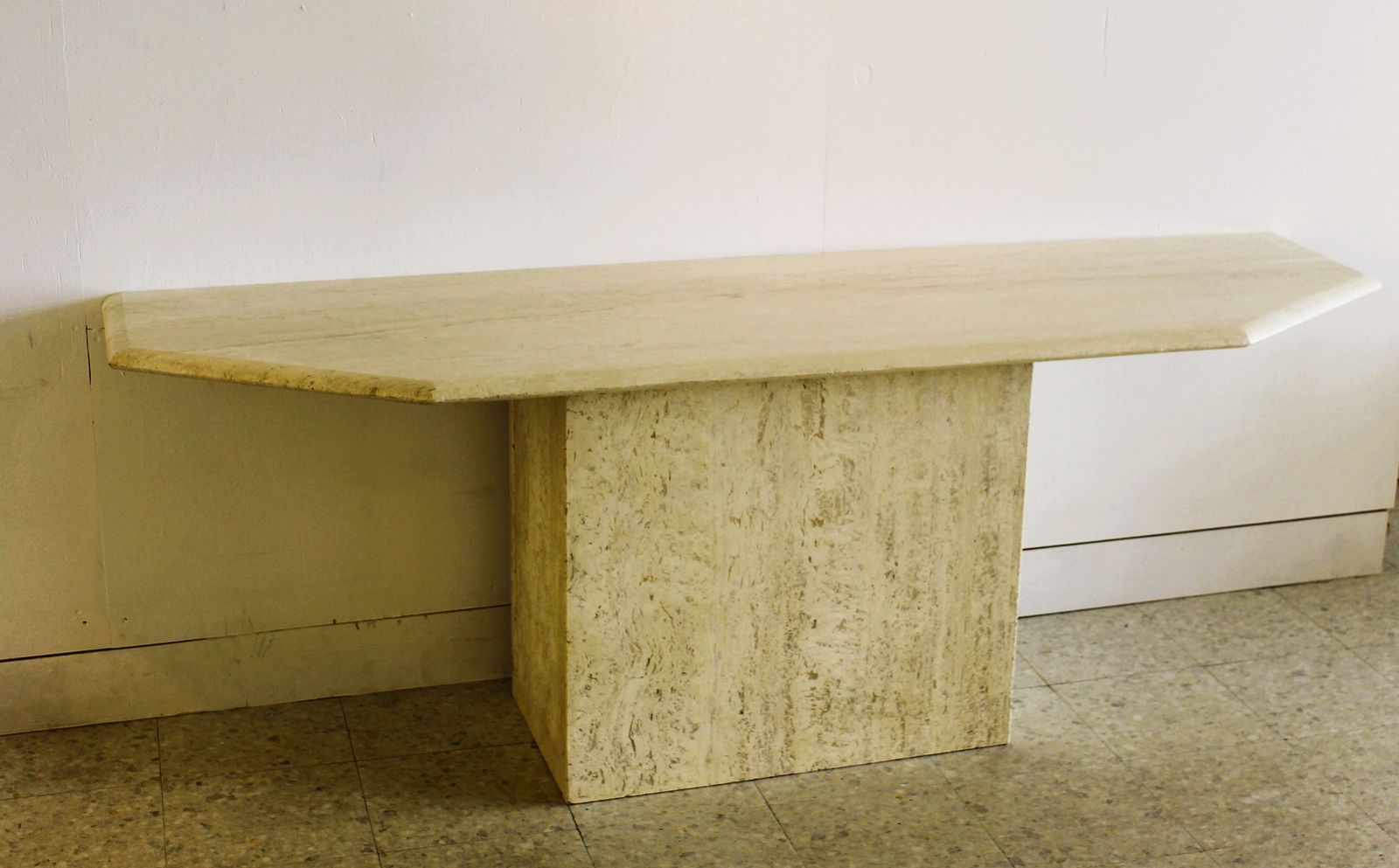 Travertine Console Made In Italy In The 70s