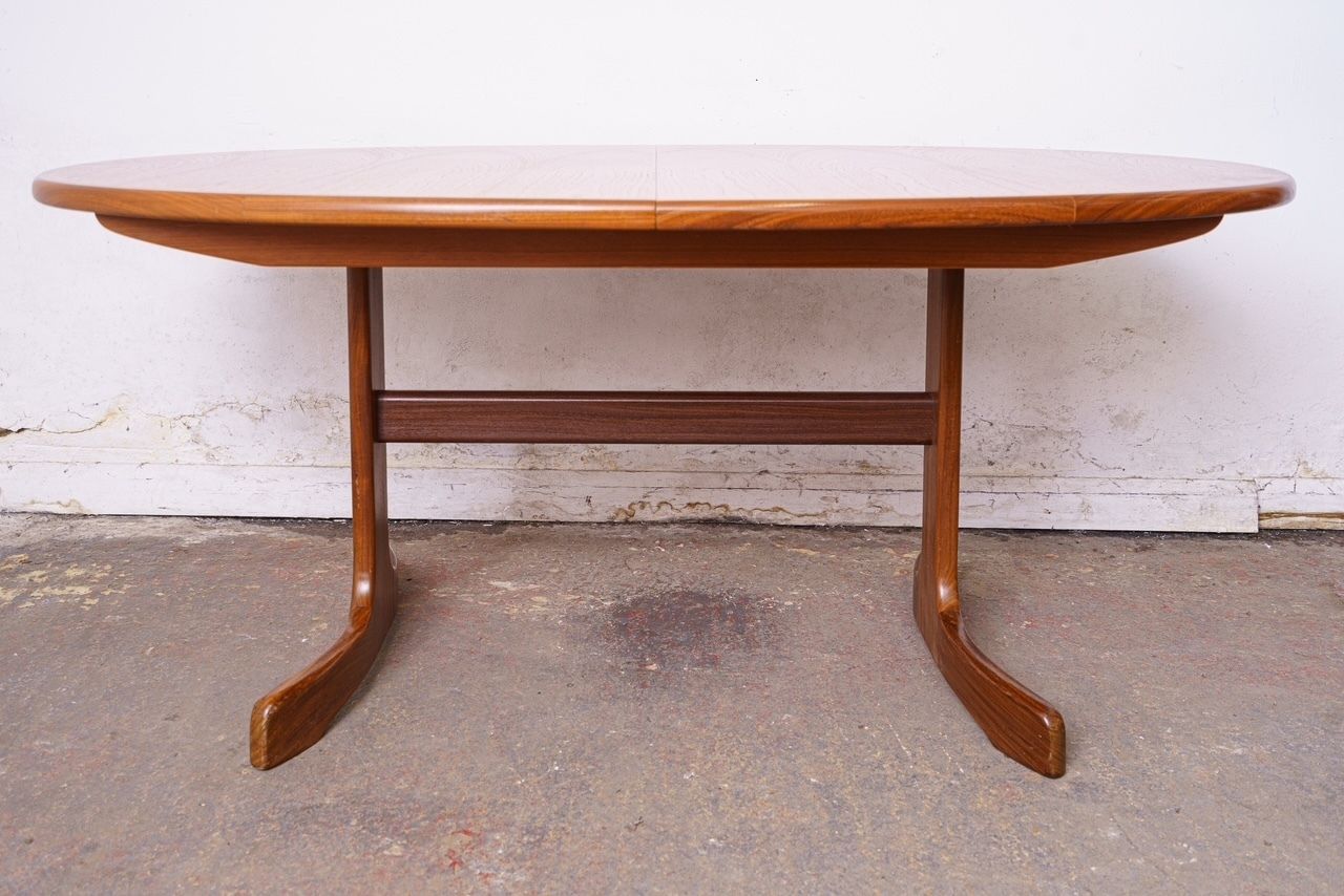 G Plan Mid Century Teak Extending Dining Table With 6 Newly Upholstered Chairs photo vintage