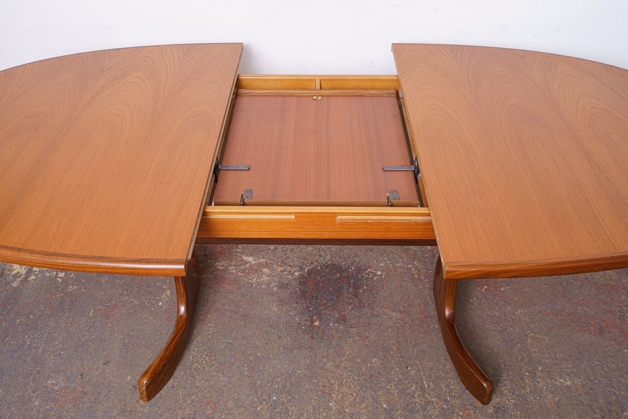 1300.0 G Plan Mid Century Teak Extending Dining Table With 6 Newly Upholstered Chairs photo