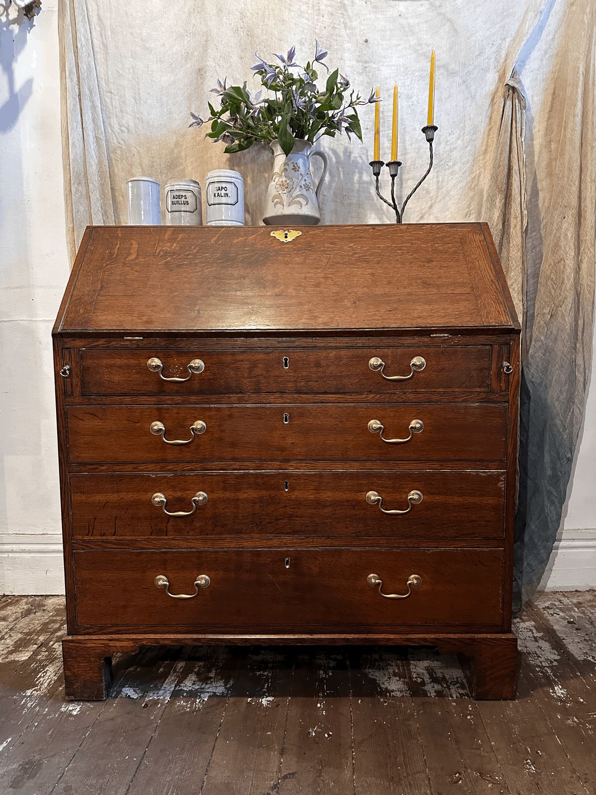 English Oak Georgian Bureau C1820