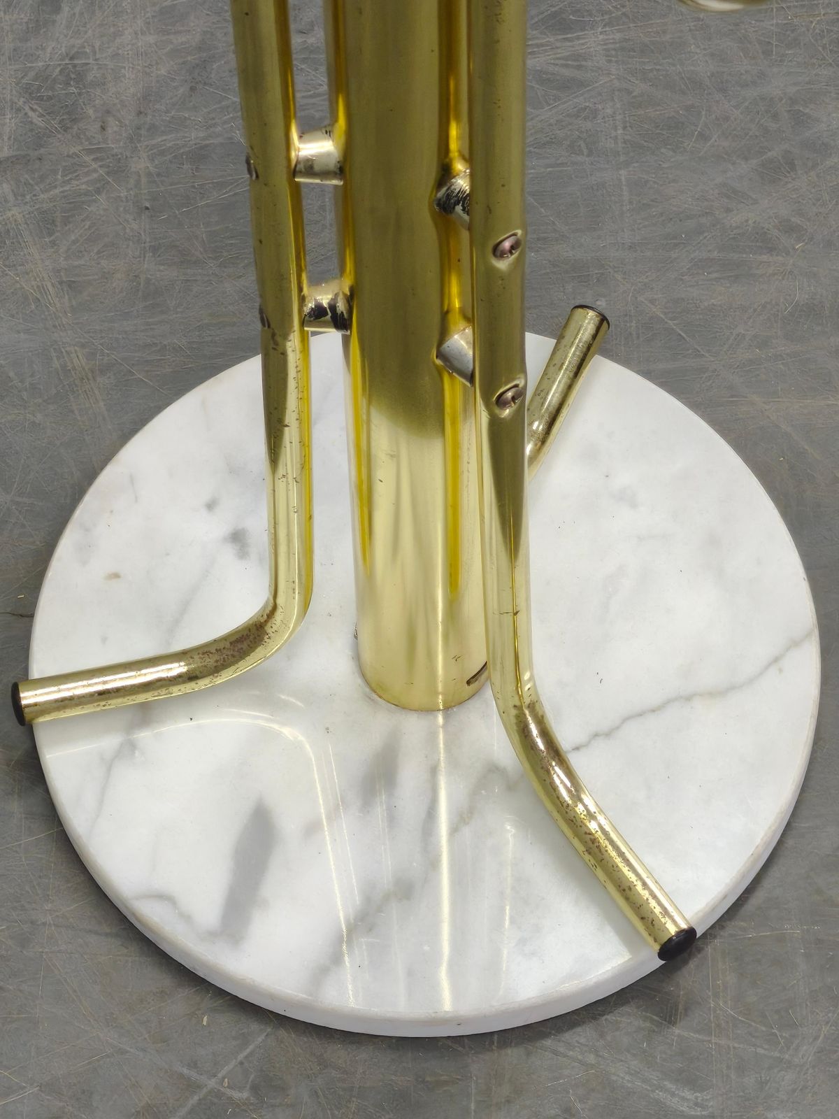 Italian Brass Plated Coat Rack With Marble Base, 1970s photo buy