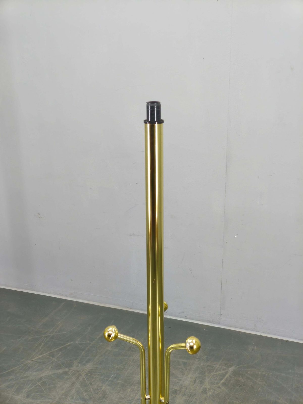 Furniture Italian Brass Plated Coat Rack With Marble Base, 1970s photo