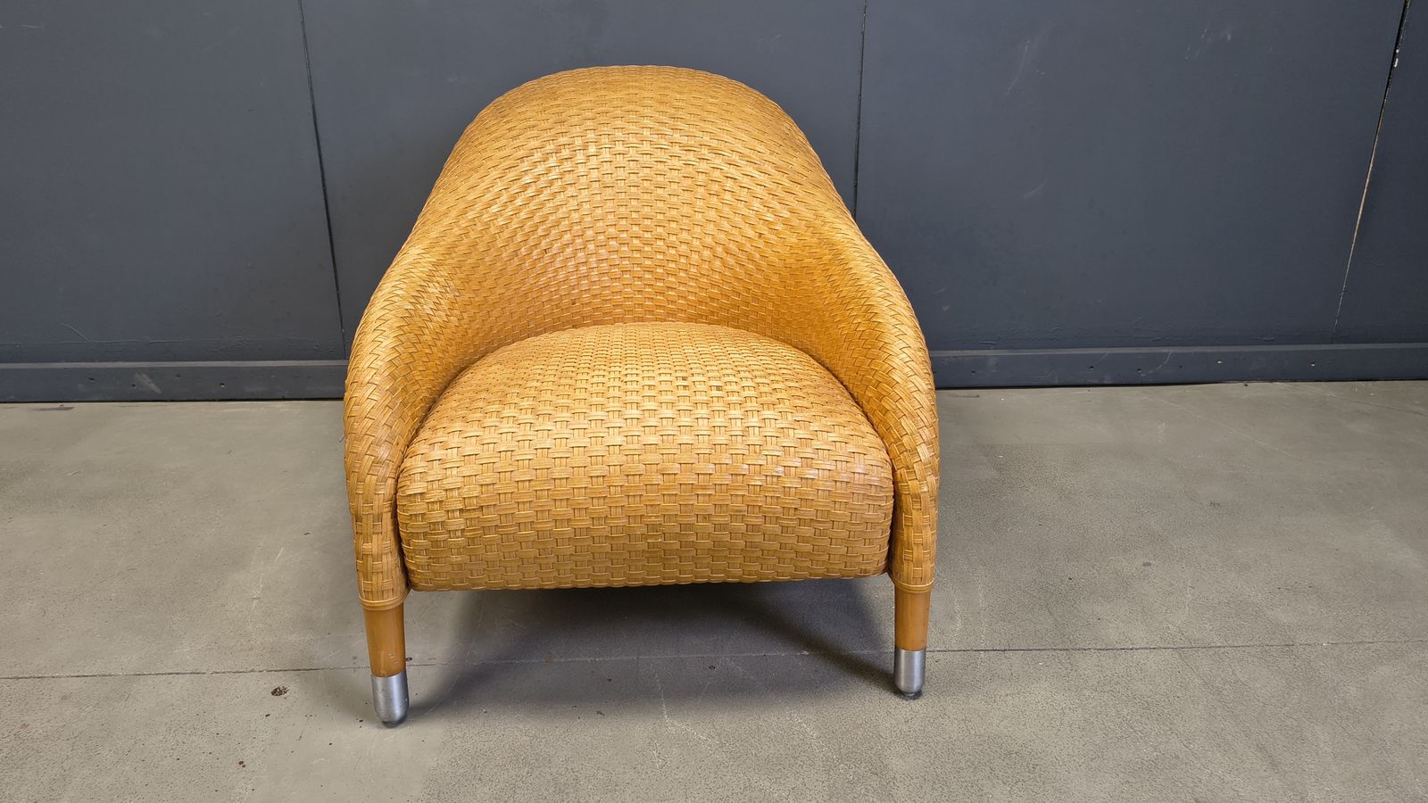 photo furniture Antonio Citterio Braided Leather Armchair, 1980s