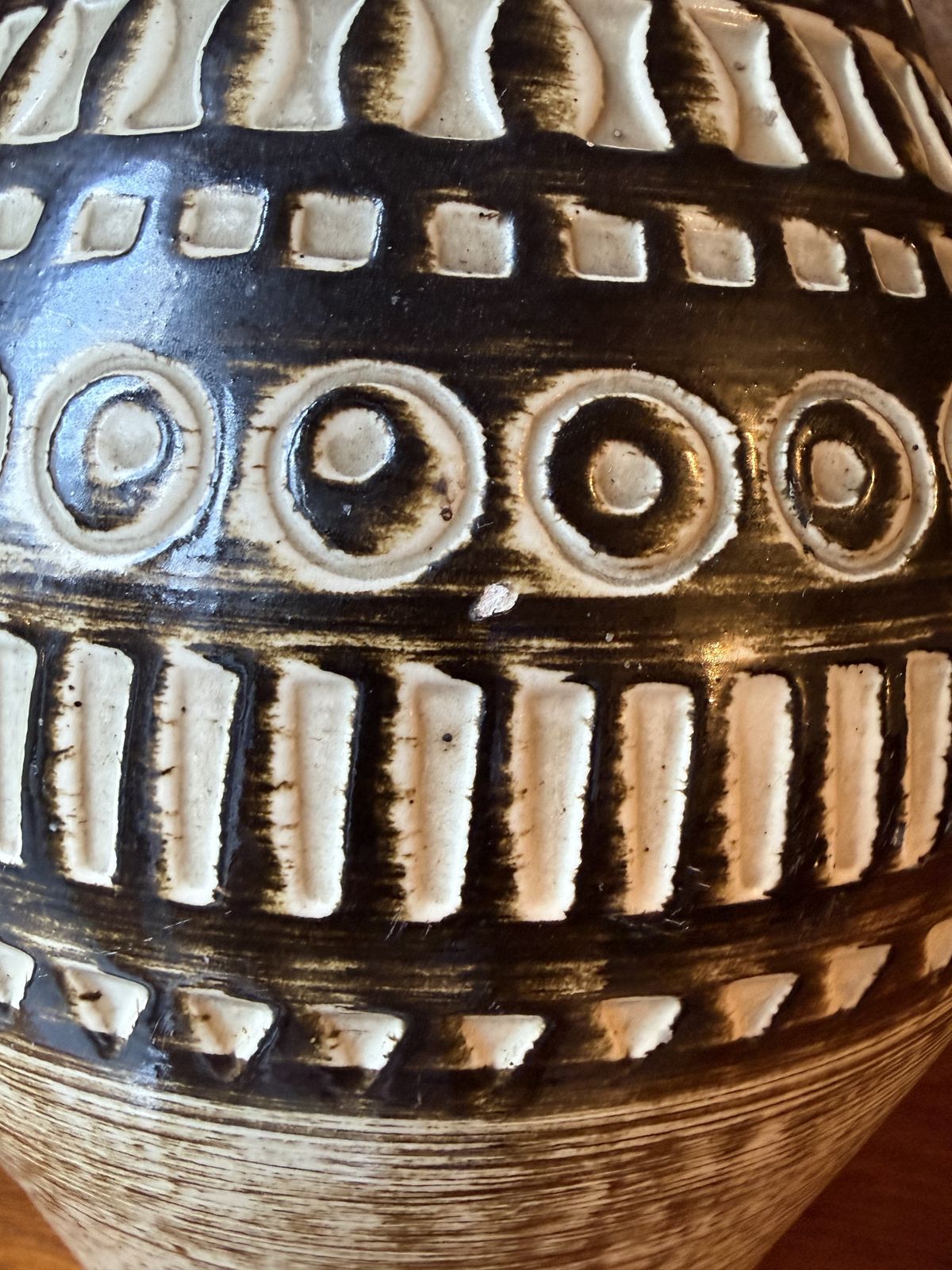 Vintage Jasba 185/45 Floor Vase, West German Pottery, Aztec Fat Lava, 1960s Brutalist. photo 310.0