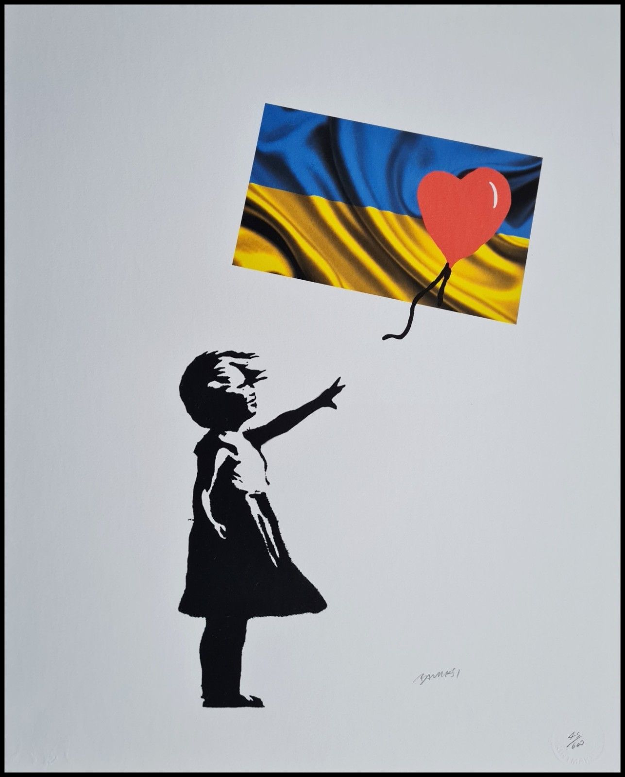Banksy Girl Con Globo 50 X 40cm Litografía Artística Limitada #45/600