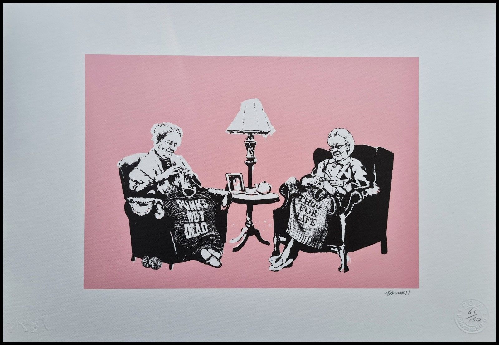 Banksy * Grannies * 50 X 35 Cm * Lithografie * Kunstdruck * Limitiert # 61/150
