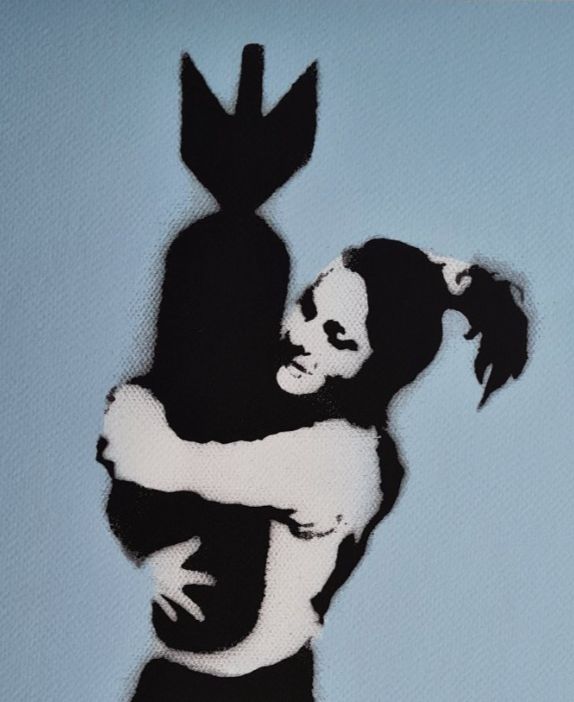 Banksy * Bomb Hugger * 50 X 35 Cm * Lithografie * Kunstdruck *Limitiert # 21/150 photo Art