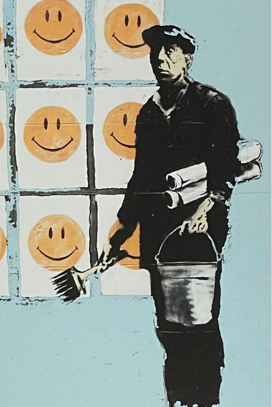 Banksy *  Sad Man With Smileys * 70x50 Cm * Lithografie * Limitiert # 75/150 photo for sale