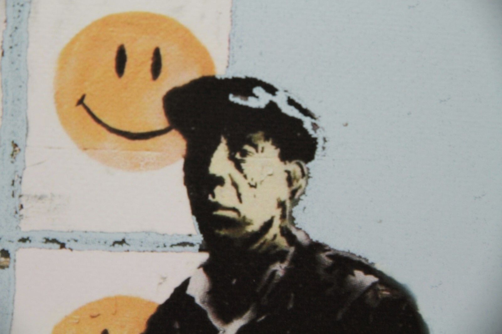 Banksy *  Sad Man With Smileys * 70x50 Cm * Lithografie * Limitiert # 75/150 photo Art