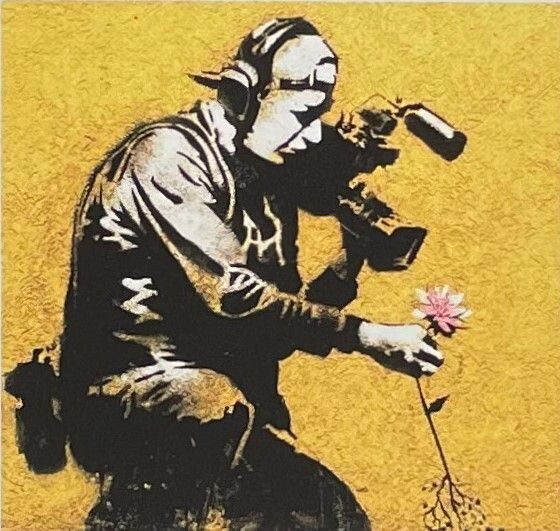 Banksy * Cameraman And Flower * 70x50 Cm * Lithografie * Limitiert # 54/150 photo furniture