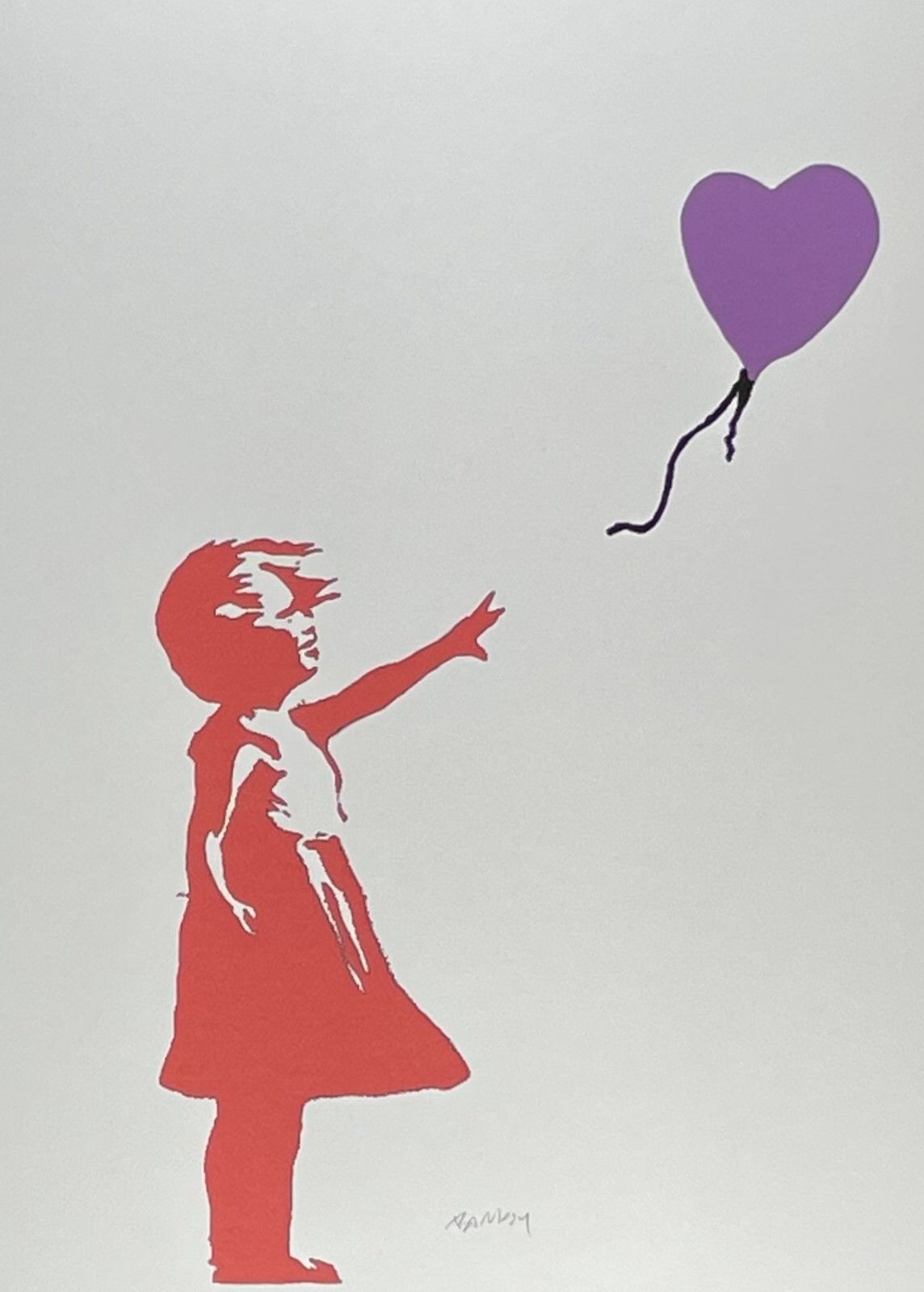 Banksy * Niña Con Globo * 70 X 50 Cm * Litografía * Limitada # 48/150 photo furniture