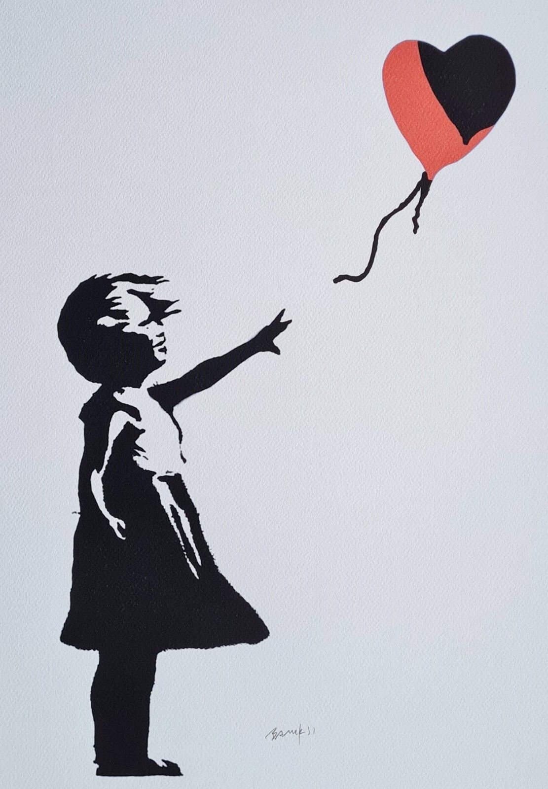 Banksy * Girl With Balloon * 70 X 50 Cm * Lithografie * Limitiert # 13/150 photo furniture