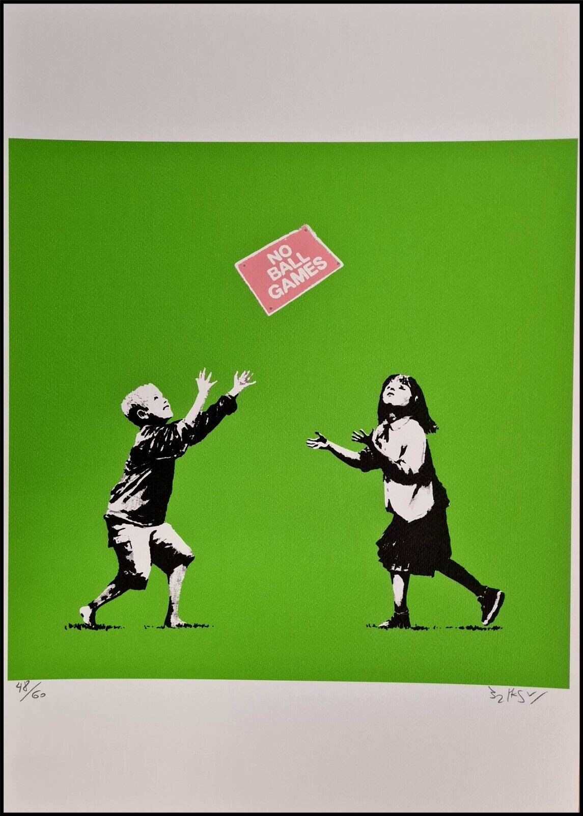 Banksy * No Ball Games * 50x35 Cm * Lithografie * Limitiert # 48/60