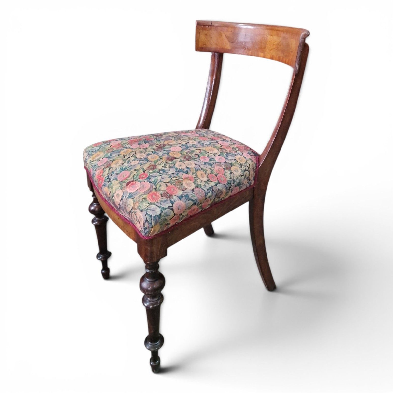 Antique Victorian Bow Back Mahogany Dining Bedroom Occasional Chair 1 Of Pair photo 55.0
