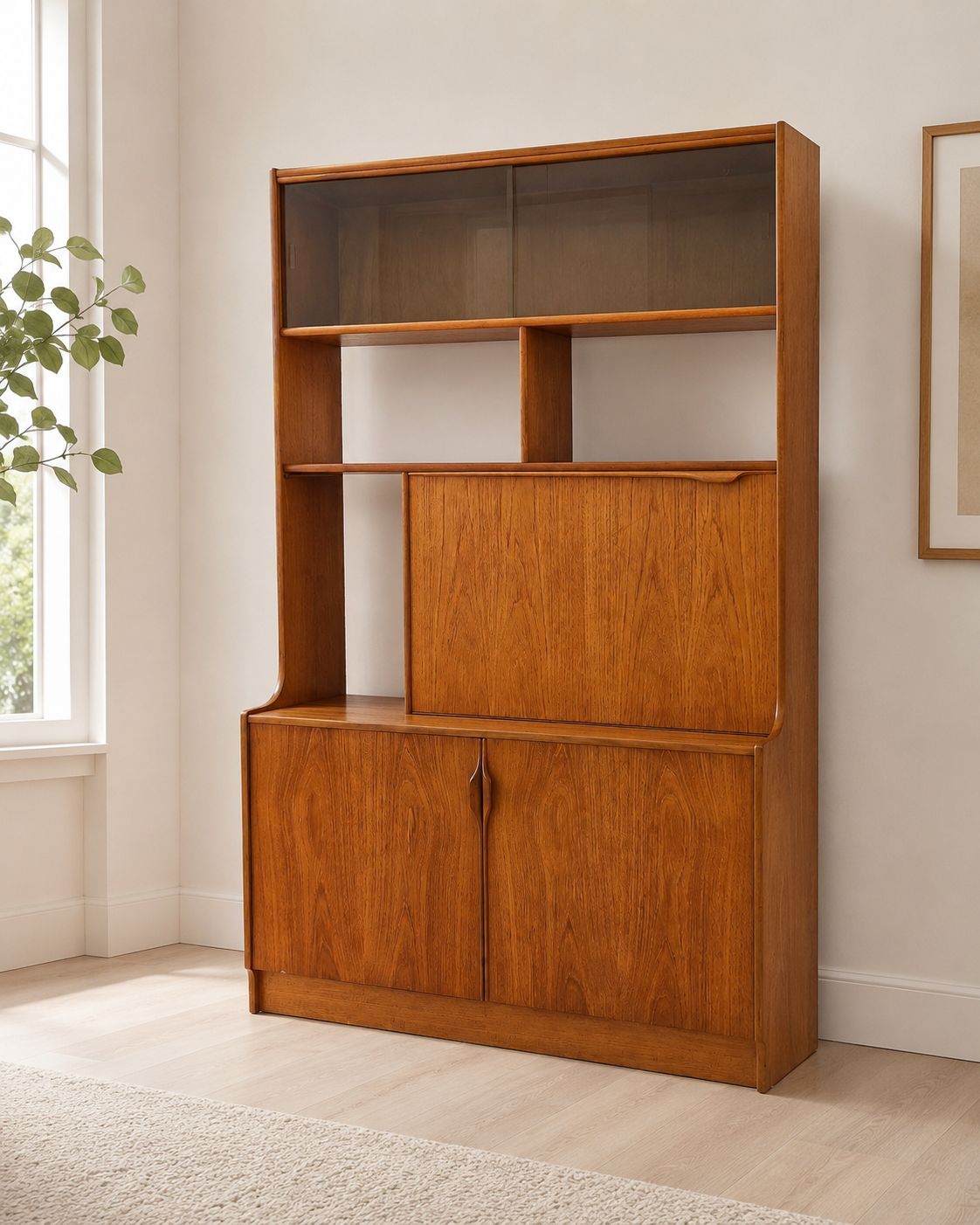 Mid Century Teak Room Divider | Restored & Upcycled Drinks Cabinet | Vintage photo 395.0