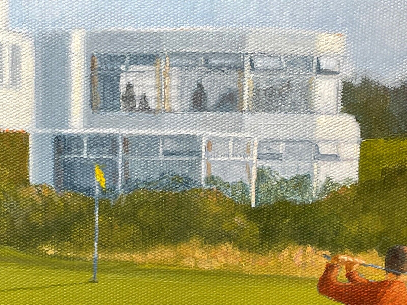 English Sporting Oil Painting Golf Players At Royal Birkdale Southport photo buy