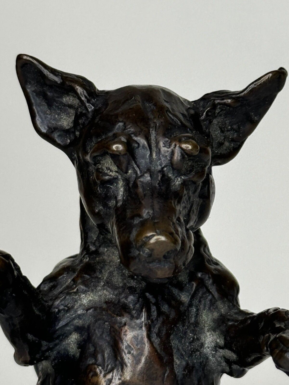 Standing Dog Jack Russell Patinated Bronze Sculpture By Lucy Kinsella photo furniture