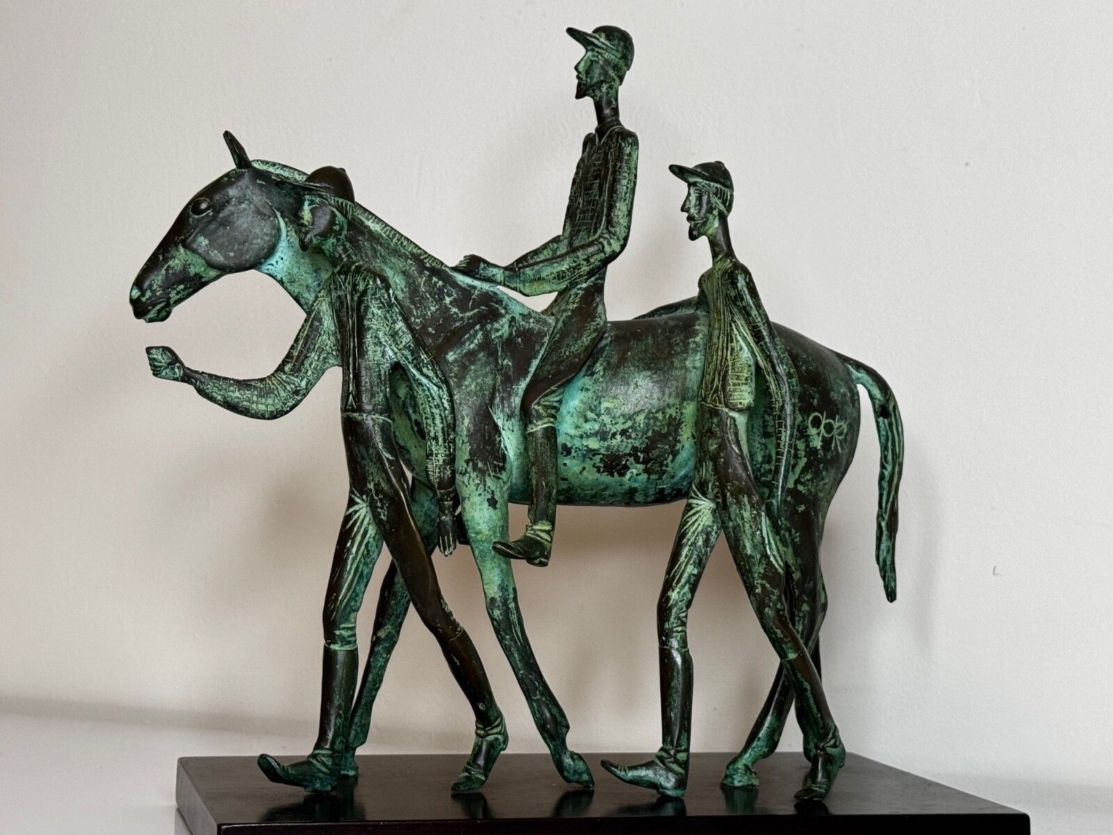 Bronze Race Horse & Jockey Group With Stable Hands Sculpture Attributed Carybé photo furniture