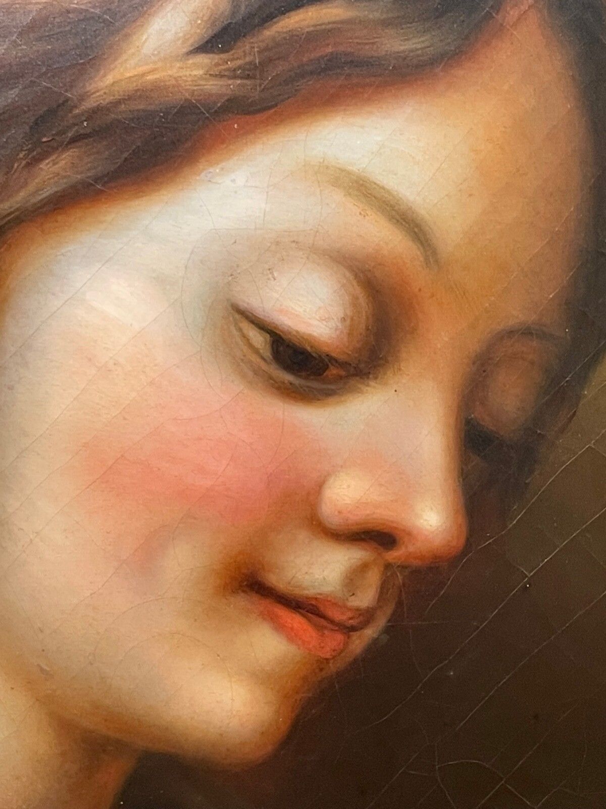 Groot Brits vroeg-Victoriaans olieverfchilderij, meisje spelend met een kaartenhuis photo Kunst