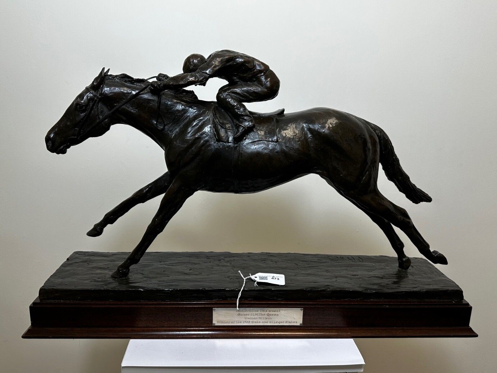 Art Bronze Race Horse Dunfermline Jockey Willie Carson Sculpture By Phillip Blacker photo