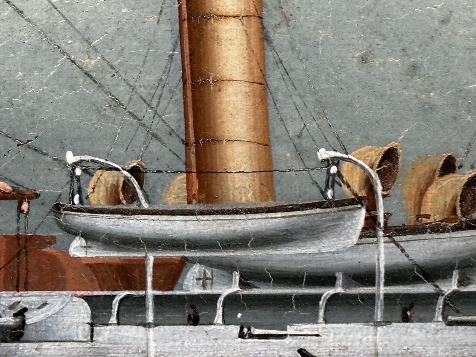 5000.0 Early 20th Century Oil Painting Marine Ship Blake Class Cruiser Royal Navy Hms Blenheim photo