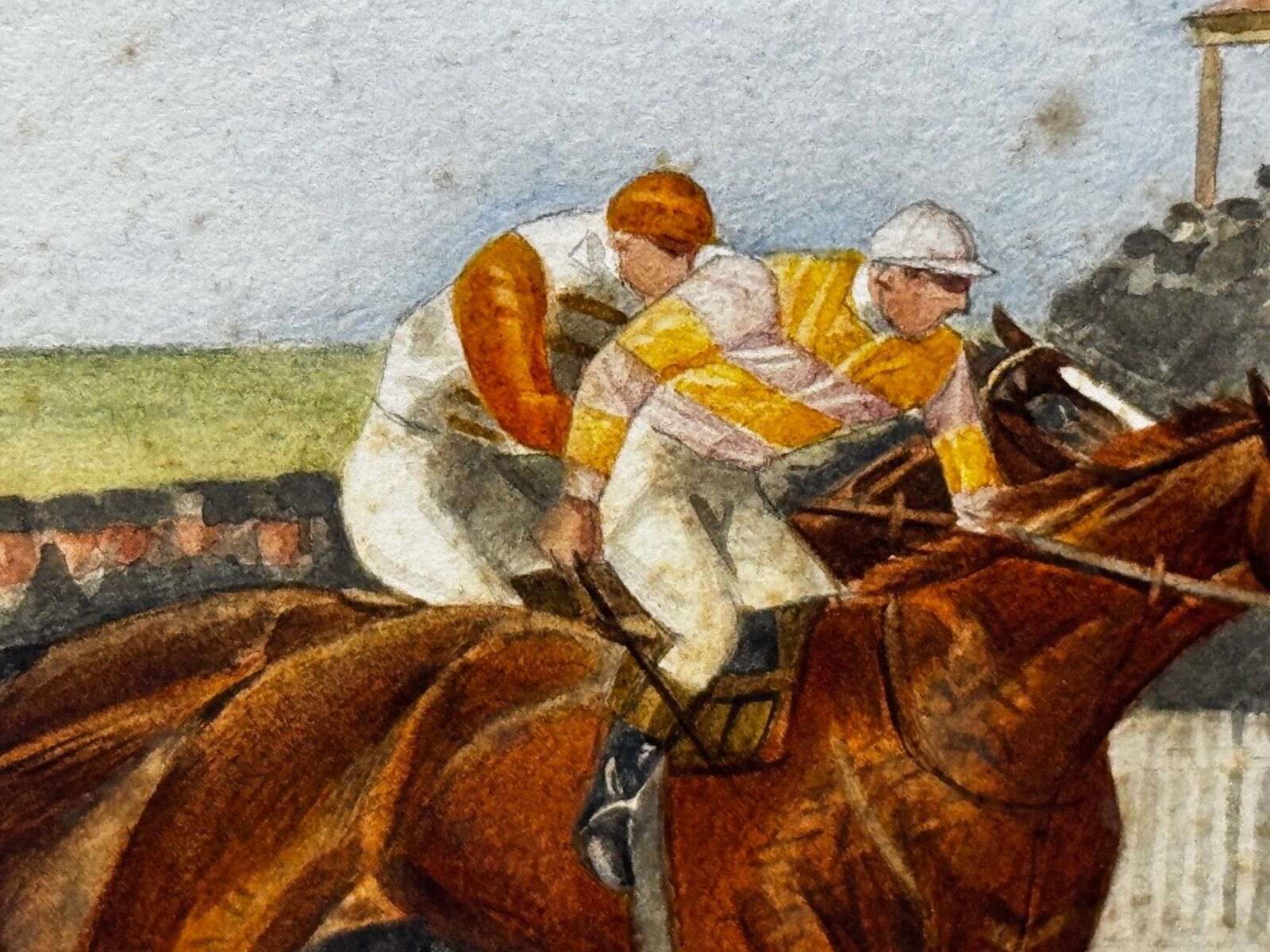 10000.0 Ruitersschilderij 2000 Guineas 1910 Neil Gow Wins At Newmarket By Issac Cullin photo