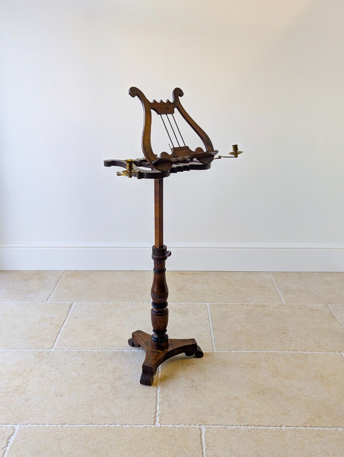 Antique William IV Mahogany Lyre Form Music Stand C.1830 photo vinterior